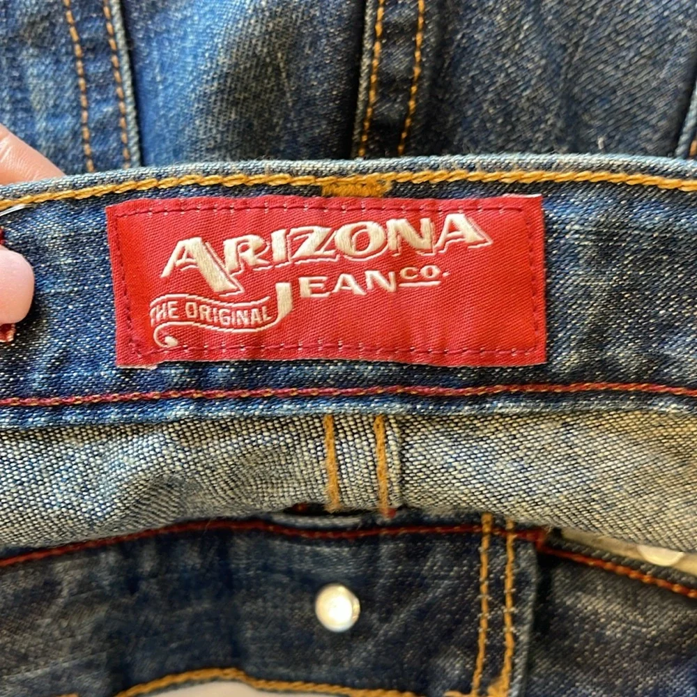 Arizona relaxed for straight leg husky size 10 dark wash denim jeans NWT